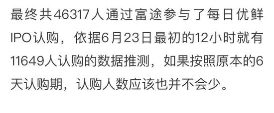 富途牛牛关于每日优鲜申购问题的官方回复，图源富途牛牛 